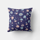 帽子ねこ | 魚の模様 クッション (裏面)