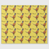 帽子のおもしろいなキジ ラッピングペーパー (フラット)