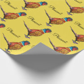 帽子のおもしろいなキジ ラッピングペーパー (角)