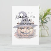 帽子のカボチャのかわいい水カラーハローウィンパーティ 招待状 (スタンド正面)