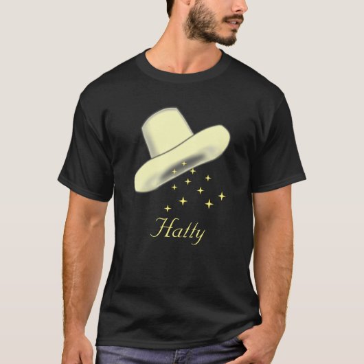 帽子のキャラクター画像と星のデザイン Tシャツ (正面)