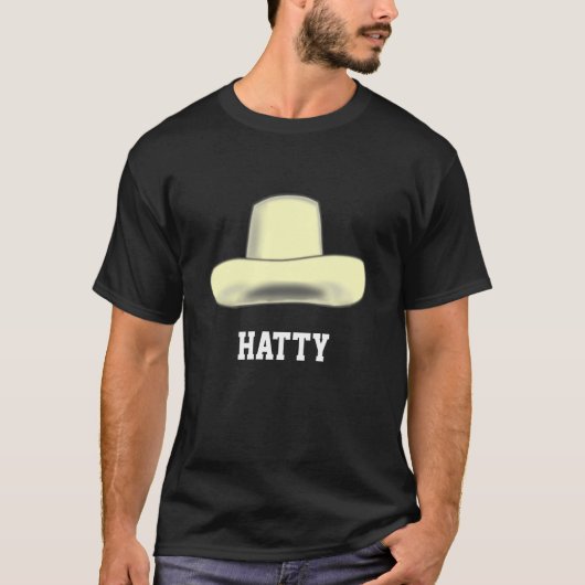 帽子のキャラクター画像と編集可能なテキスト Tシャツ (正面)