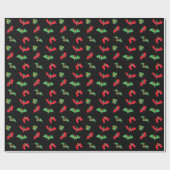 帽子のクリスマスのラッピングペーパーのこうもり ラッピングペーパー (フラット)