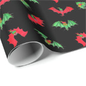 帽子のクリスマスのラッピングペーパーのこうもり ラッピングペーパー (ロールコーナー)