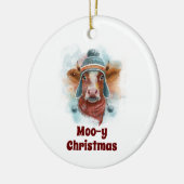 帽子のクリスマスオーナメントのハイファー セラミックオーナメント (左)