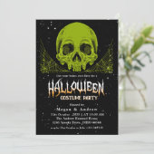 帽子のゴシックスカルハロウィーンの衣装パーティー 招待状 (スタンド正面)