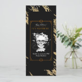 帽子のゴシックスカルハロウィーンの衣装パーティー 招待状 (スタンド正面)