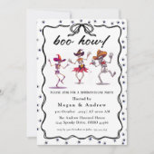 帽子のゴシックスカルハロウィーンの衣装パーティー 招待状 (正面)