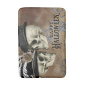 帽子のゴシックスカルヴィンテージハロウィーン バスマット (正面縦)