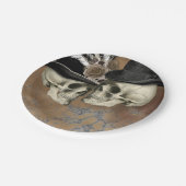 帽子のゴシックスカルヴィンテージハロウィーン ペーパープレート (アングル)