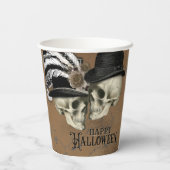 帽子のゴシックスカルヴィンテージハロウィーン 紙コップ (裏面)