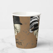 帽子のゴシックスカルヴィンテージハロウィーン 紙コップ (左)