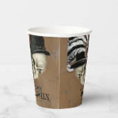 帽子のゴシックスカルヴィンテージハロウィーン 紙コップ (右)