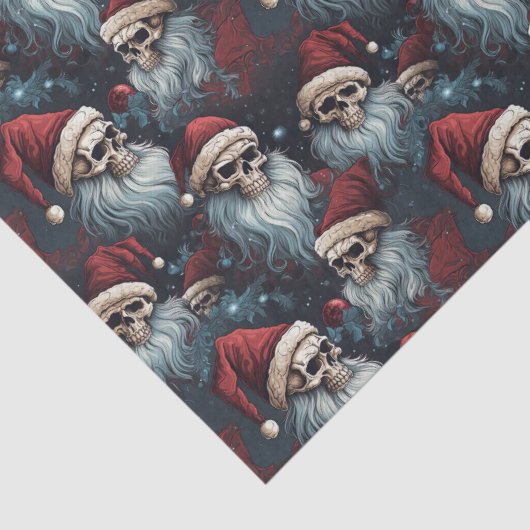 帽子のサンタスカルゴシック様式のクリスマスデコパージュ 薄葉紙 (詳細)