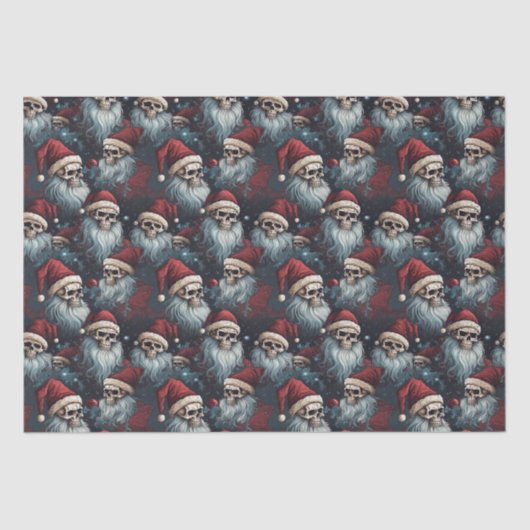 帽子のサンタスカルゴシック様式のクリスマスデコパージュ 薄葉紙 (正面)