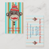 帽子のソックス猿のEtsy熱狂するなDesingerのクリエイティブ 名刺 (正面/裏面)