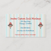 帽子のソックス猿のEtsy熱狂するなDesingerのクリエイティブ 名刺 (裏面)