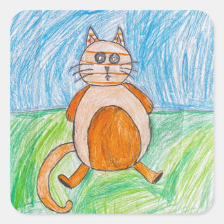 帽子のネズミ スクエアシール