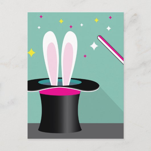 帽子のバニー魔法 ポストカード (正面)