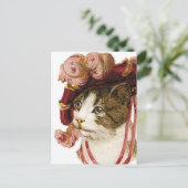 帽子のビクトリアン猫 ポストカード (スタンド正面)