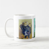 帽子のマグのダックスフントのトリオ コーヒーマグカップ (左)