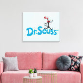 帽子のヴィンテージロゴの猫 キャンバスプリント (インサイチュ (リビング))