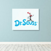 帽子のヴィンテージロゴの猫 キャンバスプリント (インサイチュ (ウッドフロア))