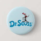 帽子のヴィンテージロゴの猫 缶バッジ (正面)