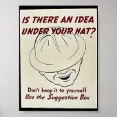 帽子の下にアイディアは付いてるか提案ボックス ポスター (正面)