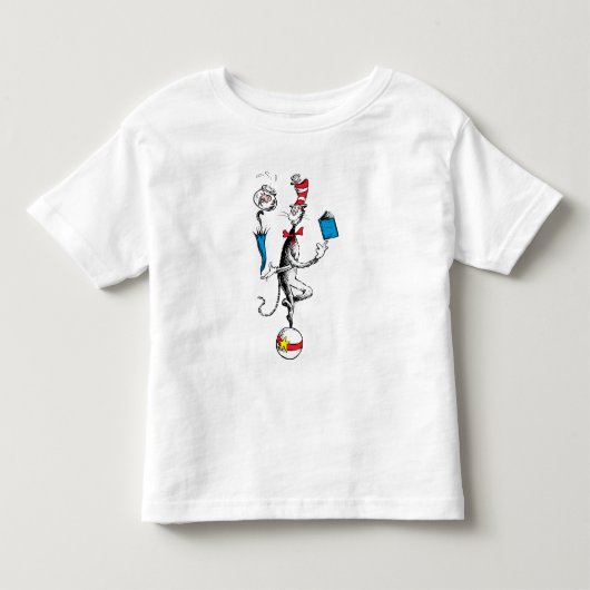 帽子の中の猫のバランスアクション トドラーTシャツ (正面)