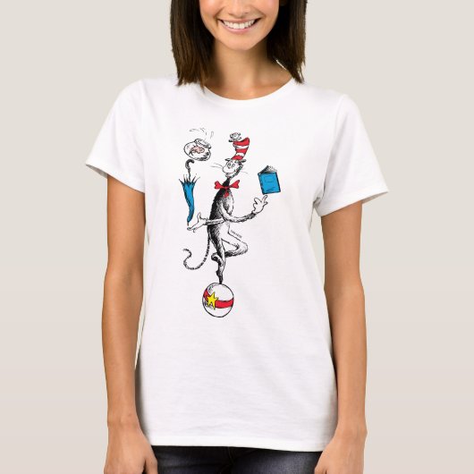 帽子の中の猫のバランスアクション Tシャツ (正面)