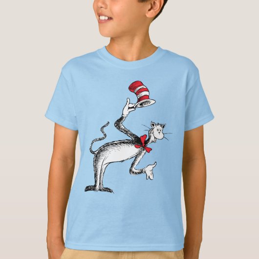 帽子の中の猫の挨拶 Tシャツ (正面)