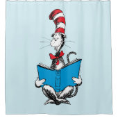 帽子の中の猫の読書 シャワーカーテン (正面)