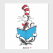 帽子の中の猫の読書 シール (シート)