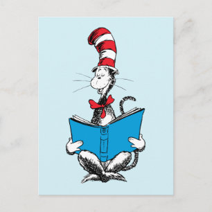 帽子の中の猫の読書 ポストカード