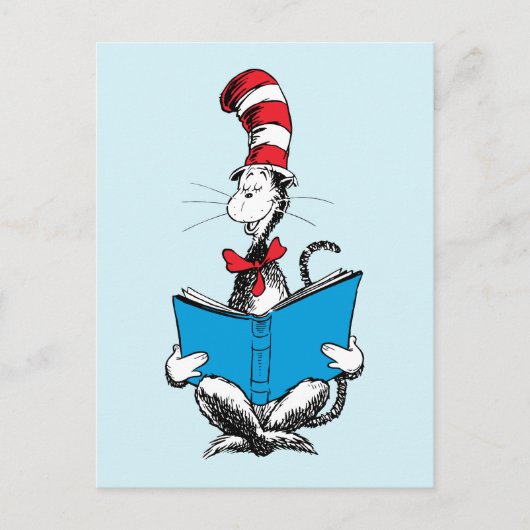 帽子の中の猫の読書 ポストカード (正面)