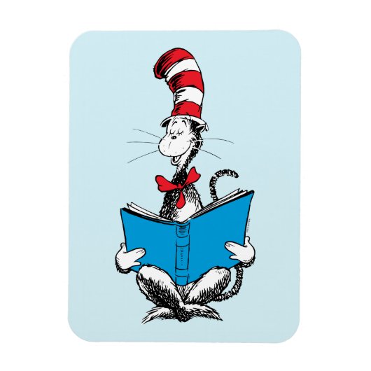 帽子の中の猫の読書 マグネット (縦)