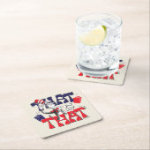 帽子の中の猫 | そういうことだ スクエアペーパーコースター (インサイチュ)