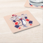 帽子の中の猫 | の読本 スクエアペーパーコースター (アングル)