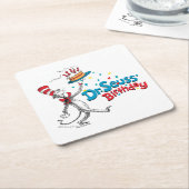 帽子の中の猫 |セウス博士の誕生日 スクエアペーパーコースター (アングル)