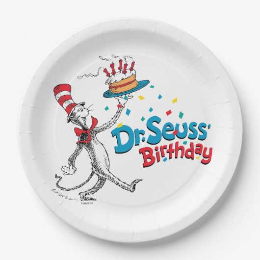 帽子の中の猫 |セウス博士の誕生日 ペーパープレート (正面)