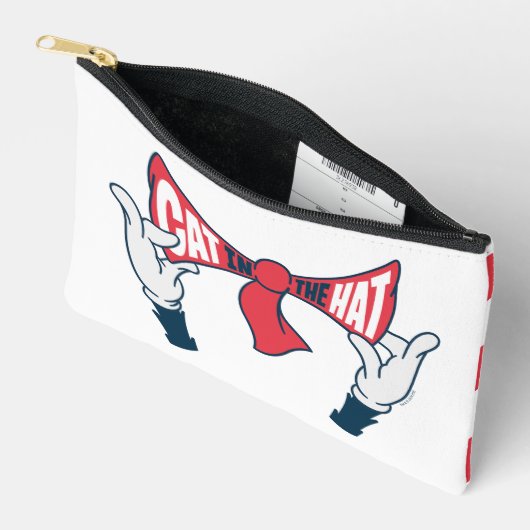 帽子の中の猫 | ネコ文字ボウタイ アクセサリーポーチ (見開き)