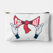 帽子の中の猫 | ネコ文字ボウタイ アクセサリーポーチ (正面)