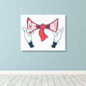 帽子の中の猫 | ネコ文字ボウタイ キャンバスプリント (インサイチュ (ウッドフロア))