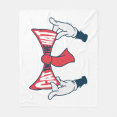 帽子の中の猫 | ネコ文字ボウタイ フリースブランケット (正面)