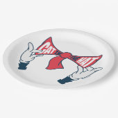 帽子の中の猫 | ネコ文字ボウタイ ペーパープレート (アングル)