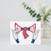 帽子の中の猫 | ネコ文字ボウタイ ポストカード (スタンド正面)