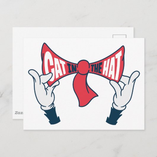 帽子の中の猫 | ネコ文字ボウタイ ポストカード (正面/裏面)
