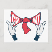 帽子の中の猫 | ネコ文字ボウタイ ポストカード (正面)