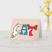 帽子の中の猫 | ネコ文字 カード (黄色い花)